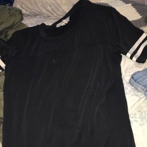 Black XS short sleeved t shirt with white stripes